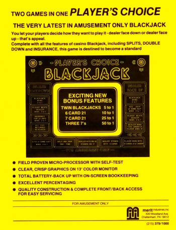 Player's Edge Plus  Blackjack Jeu