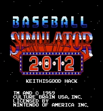 Baseball Simulator 2012 Game