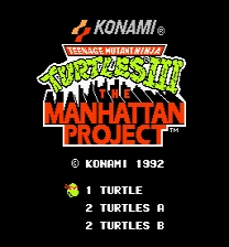 TMNT3 - difficulty levels select Game